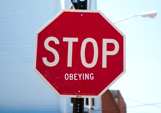 streetspeak: "Stop - Obeying"